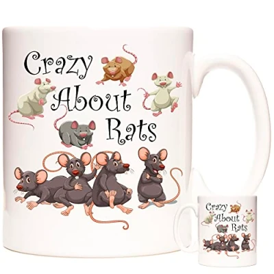 Image of Rat MUG Crazy about Rats, Pictures on 11oz Coffee Mug/Tea Cup. Gift for Rodent Fans