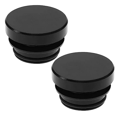 Image of OTOTEC 2PCS 12V Aluminum Cigarette Lighter Socket Cover Cap Waterproof Dustproof Plug for Car Truck SUV Boat Yacht Automotive Accessories Black