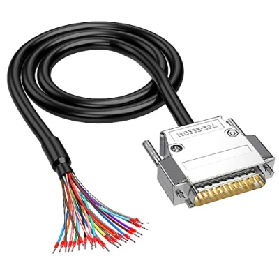 Image of XMSJSIY DB25 Connector Adapter RS232 25 Pin Serial Extension Cable Solderless Port Breakout Replacement with Bare Wire 1M (DB25 Male)