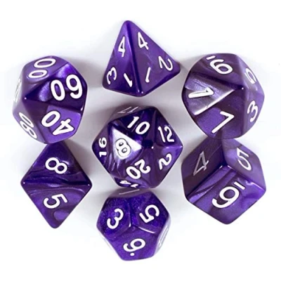 Image of BOBOZHONG Polyhedral Dice,7PCS Layered D&amp;D Dice,for Dungeons and Dragons RPG MTG Table Games(Purple)