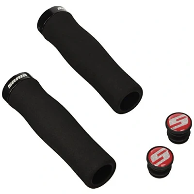 Image of Sram MTB Locking Grips Contour Foam with Single Black Clamp and End Plugs 129 mm