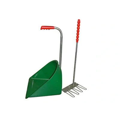 Image of Stubbs Unisex&#039;s Green Stable Mate Manure Collector with Rake, Regular