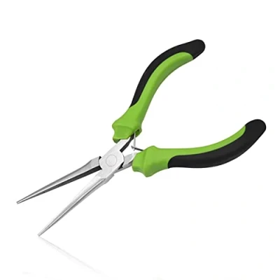 Image of LEONTOOL Small Needle Nose Pliers for Jewelry Making 5 Inch Precision Smooth Jaw Bending Wire and Object Gripping Handcraft Product Repair Tools