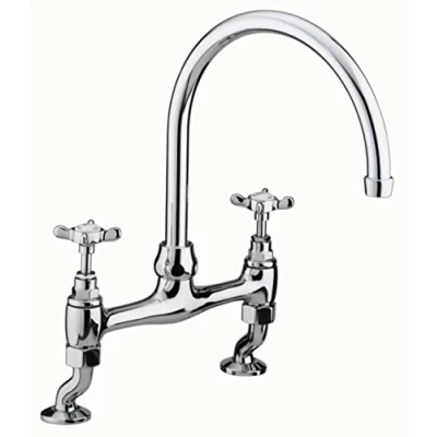 Image of Bristan N DSM C 1901 Bridge Kitchen Sink Mixer Tap with Swivel Spout, Chrome