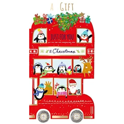 Image of Ling Design Home for Christmas Festive Bus Money Wallet Gift Card Xmas Cards X14378EF
