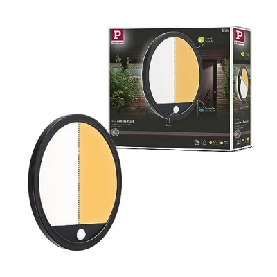 Image of Paulmann 94708 LED outdoor luminaire panel Smart Home Zigbee Lamina Sensor IP44 round 280mm 2200 3000K 14W 1150lm black plastic Tunable Warm