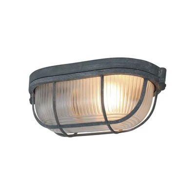 Image of Sienna Lisanne Flush Ceiling Light Grey Concrete, Glass Transparent Processed ST1340GR