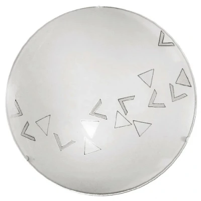Image of Eglo Ceiling lamp Mars, Wall Light, Light Made of Steel, Colour: White, Glass: White Satin Motif Triangles, Socket: E27