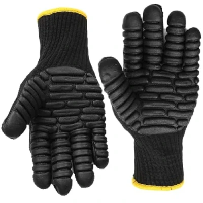 Image of Anti Vibration Work Gloves Power Tools Reducing Shock Absorption Safety Mechanic Protective Black (Large [Size 9])