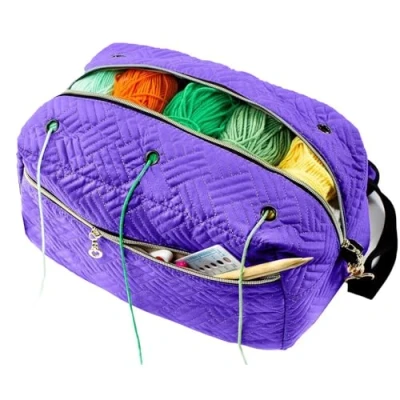 Image of Zktfyshk Handmade Crafts, Crochet Bag Knitting Craft Project Travel Yarn Organiser for Crocheting Pattern Hook Needle