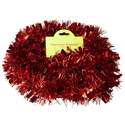 Image of Christmas Concepts®® 2 Metre Chunky/Fine Tinsel Decoration (Red)