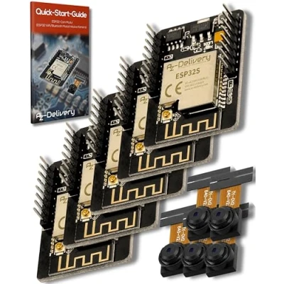 Image of AZDelivery 5 x ESP32 Cam Modul (ESP32 Wifi/Bluetooth Module Including Camera) compatible with Arduino E Book!