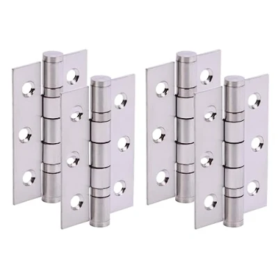 Image of HANDLEZONE® Door Hinges 2 Pairs 76mm / 3 inch Ball Bearing, with Screws Satin Stainless Steel