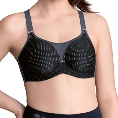 Image of Anita Women&#039;s Underwired Sports Bra Performance wireX 5599 Black/Anthracite 34F