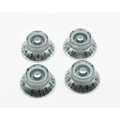 Image of KAISH 4pcs Silver with Black Number LP Guitar Bell Knobs Top Hat for Les Paul