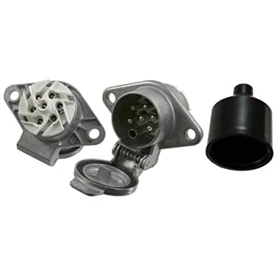 Image of 1581328 Towbar Socket FEBI BILSTEIN 05063 24V Metal with splash protection cover, screw connection 3731 Typ S Aftermarket 7