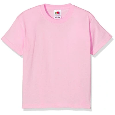 Image of FRUIT OF THE LOOM Unisex Kids Valueweight Short Sleeve T Shirt, Pink (Light Pink), 14 15 Years UK