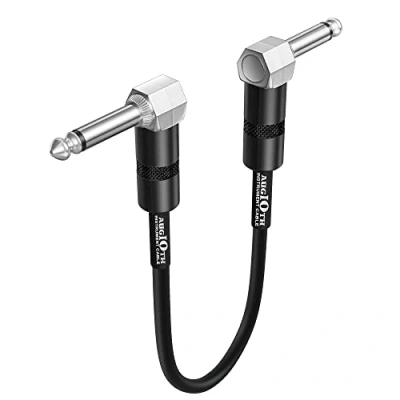 Image of Augioth 15 CM 6 Inch Guitar Patch Cable Performance Effect Pedal Cables Angled to