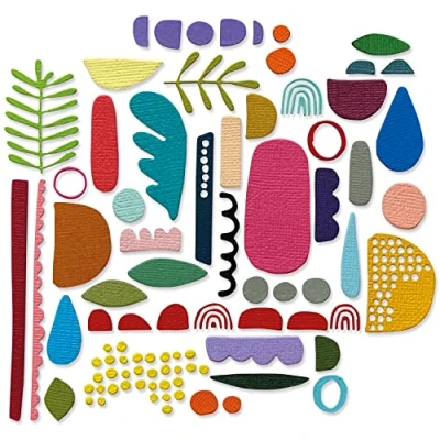 Image of Sizzix Thinlits Die Set 43PK Abstract Elements by Tim Holtz, Plastic Paper, Multi Colour, One Size