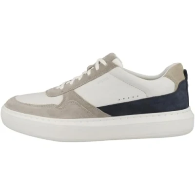 Image of Geox Deiven Trainers, Men&#039;s, Size: 7, Sand/white Leather and textile