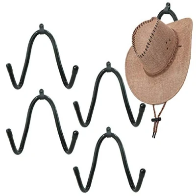 Image of Folytiy Cowboy Hat Rack for Wall Holder Organizer Western Hanger Hooks Cap Mount Storage (4)