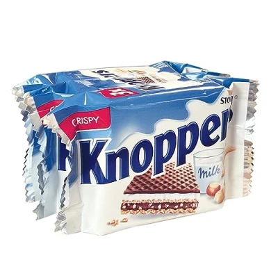 Image of Knoppers Chocolate Hazelnut Wafers Triple Pack, 25 g Packs, Box of 24 (Pack 3)
