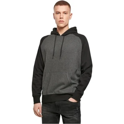 Image of Build Your Brand Raglan Hoodie Black/Charcoal S