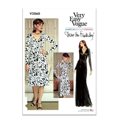 Image of Vogue Patterns Paper Pattern V2060B5 Misses&#039; Wrap Dress Worn Forward or Backward by Diane Von Furstenberg B5(8 10 12 14 16)