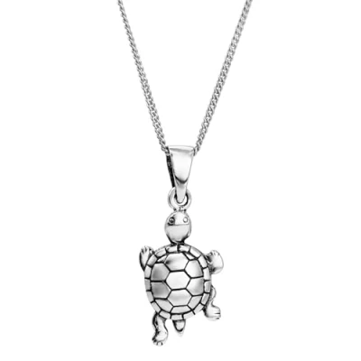 Image of 81stgeneration Women&#039;s 925 Sterling Silver Ocean Sea Turtle Tortoise Pendant Necklace, 18&quot;