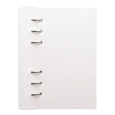 Image of Filofax Clipbook, Classic Refillable Notebook, White Personal (6.75 x 3.75) Ruled, Plain and Quadrille Notes Pages, Undated Planner, Yearly, Monthly Weekly Calendar (B023634)
