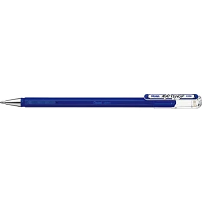 Image of Pentel K110 VCX Mattehop Gel Rollerball Pen with High Coverage Ink in Matt Finish Model Cap, 1 Pack, Blue