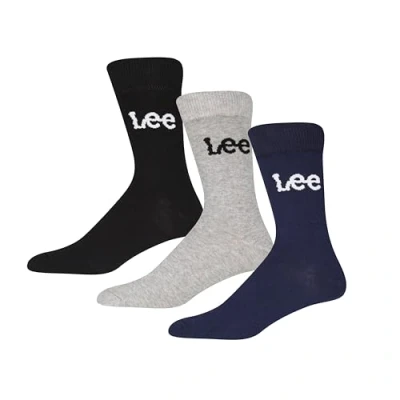 Image of Lee Men&#039;s Unisex Smart Womens Low Calf Designer Dress Sock Casual Wear Crew, Black/Grey Marl/Navy, 37 39