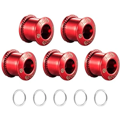 Image of Chooee Single/Double Bike Chainring Bolts, M8 Bicycle Chain Ring Bolts and Nuts For MTB/Mountain Bike/Road Red