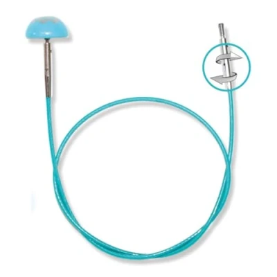 Image of KnitPro Swivel 360 Inter. Cable for 50cm Needle 3pcs, Blue