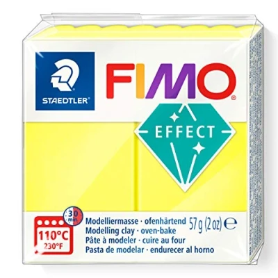 Image of STAEDTLER 8010 101 FIMO Effect Oven Hardening Polymer Modelling Clay Neon Yellow (57g)