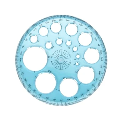 Image of Acooruiteng Circle Stencil Template Drawing Plastic Templates Measuring Round Hole Ruler Tool Multi Function Stencils for Painting Studying Designing Office