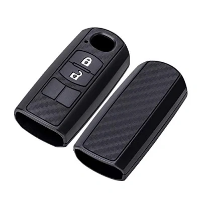 Image of Happyit Car Key Case Cover Carbon Fiber Pattern Soft Silicone for Mazda 2 3 5 6 CX 7 9 4 MX5 Axela Atenza 2015 2018 2/3 Buttons Keyless Remote Control