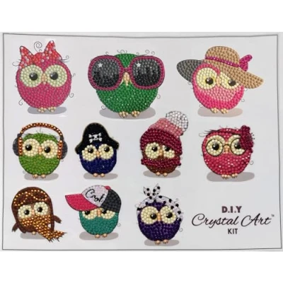 Image of Craft Buddy Crystal Art CAMK 2020SET2 Owl Life, 21x27cm Sticker Set