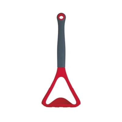 Image of Colourworks CWBRMASHRED Multi Potato Masher with Serving Scoop, Silicone, Cherry, 25 cm