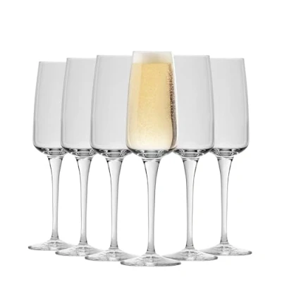 Image of Bormioli Rocco Aurum Glass Champagne Flutes Set 230ml Pack of 12