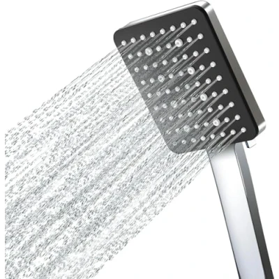Image of Shower Head, Newentor High Pressure Heads with 6 Modes, Power Head Only, Universal, Big and Even Coverage, Silver Black
