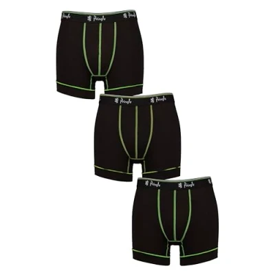 Image of Mens 3 Pack Pringle Sports Performance Trunks Black / Green S