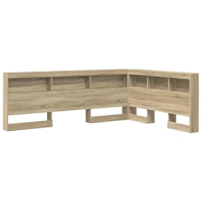 Image of vidaXL Storage Headboard with Shelf Sonoma oak 160 cm Engineered wood