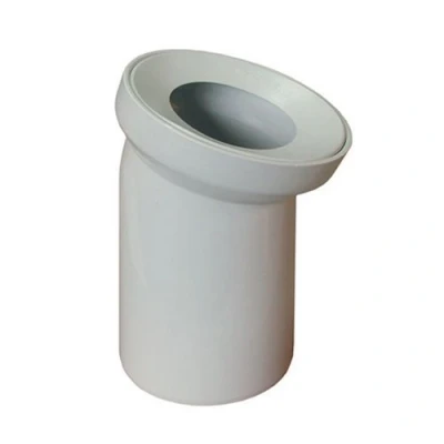 Image of White WC Toilet Waste Water Pan Connector Soil Pipe 110mm 22 Degree Elbow