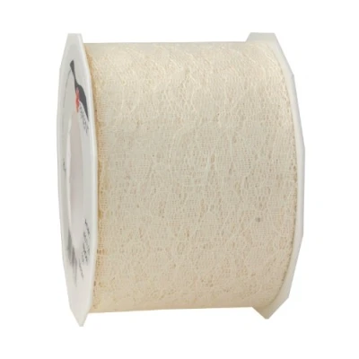 Image of C.E. Pattberg DERBY Decorative Ribbon in Cream, 27 yards of Lace for Gift Wrapping, 2.8 inches width, Accessories Decoration &amp; Handicrafts, Tape Wrapping Presents