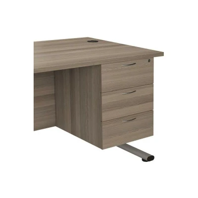 Image of Jemini Grey Oak 3 Drawer Fixed Pedestal KF79868