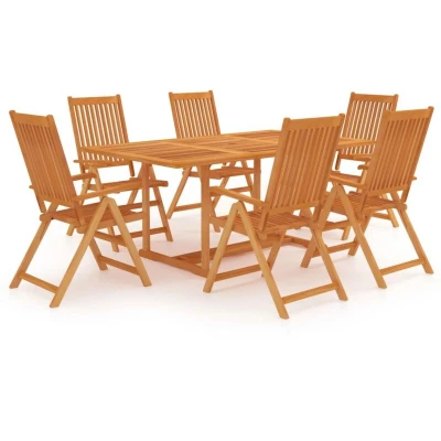 Image of vidaXL 7 Piece Garden Dining Set Solid Teak Wood