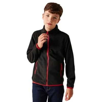 Image of Regatta Professional Kids Red Knitted Full Zip Micro Fleece, Size: 32