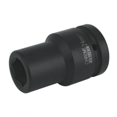 Image of Sealey Premier Impact Socket 24mm Deep 1&quot;Sq Drive