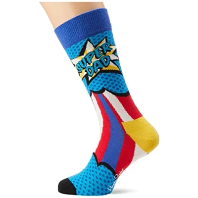 Image of Happy Socks Men&#039;s Super Dad Socks, Blue, M UK